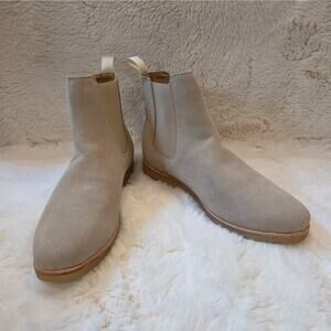 JIONS Slip-on Suede Chelsea Boots Men, Genuine Leather Ankle Dress Bootie...